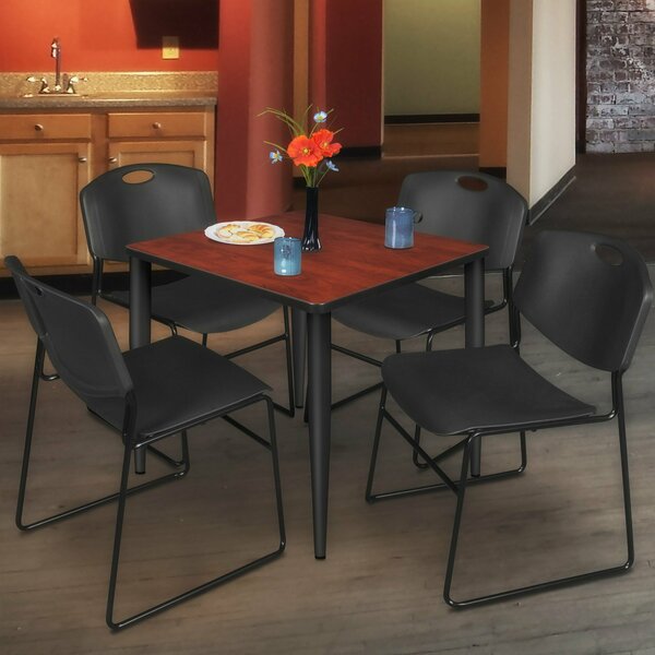 Regency Kahlo Square Table & Chair Sets, 36 W, 36 L, 29 H, Wood, Metal, Polypropylene Top, Cherry TPL3636CHBK44BK